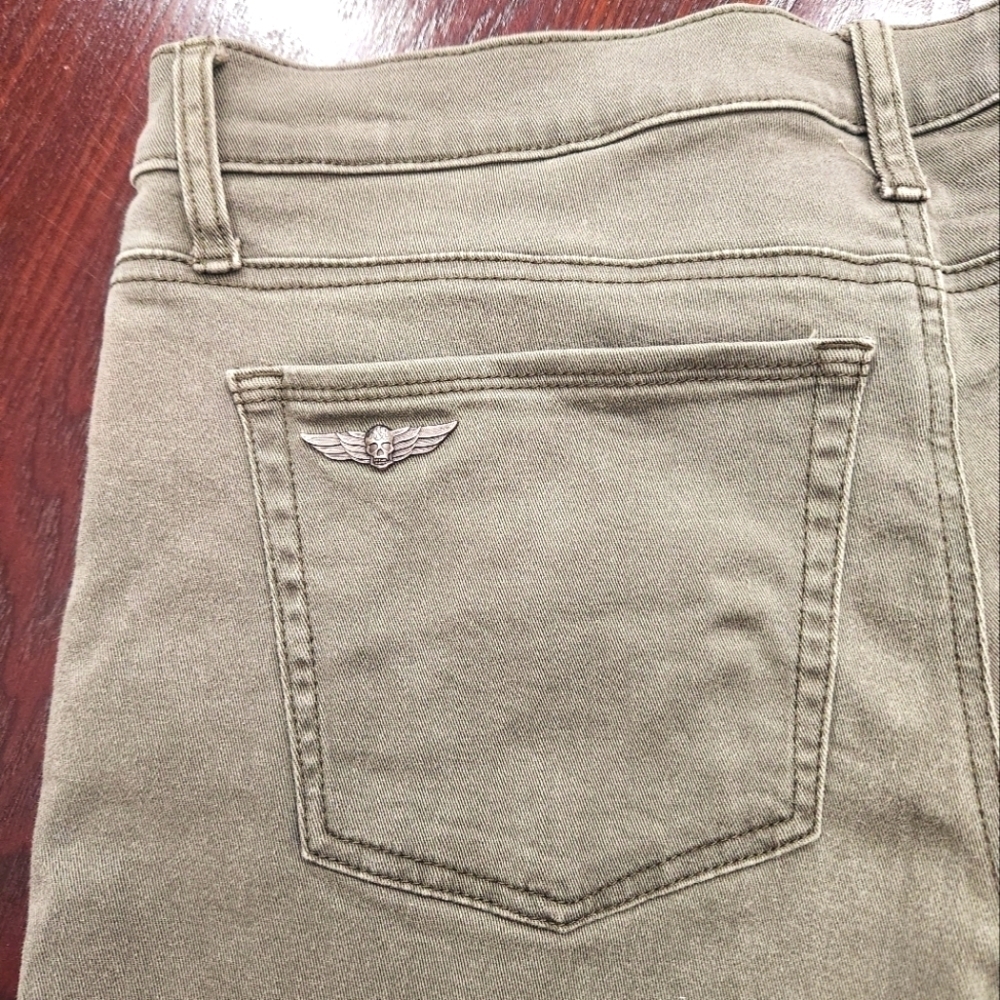 Rock & Republic Kendall Women's Green Denim Straight Stretch Jeans Plus Size 16 - Picture 6 of 10
